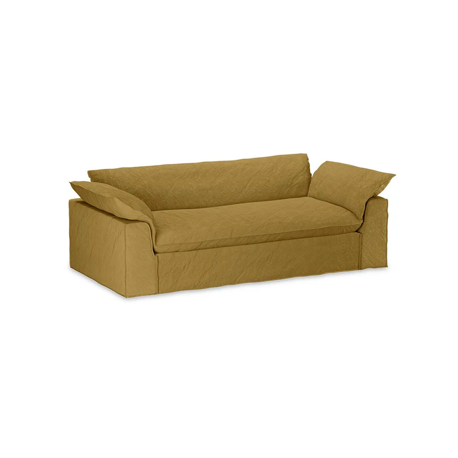 Nomad Couch: 244cm, Linen, Burnt Ochre - Image 3