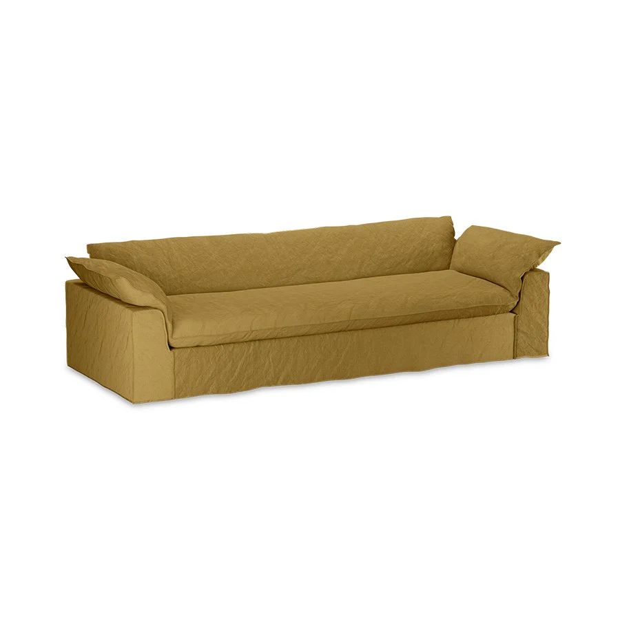 Nomad Couch: 305cm, Linen, Burnt Ochre - Image 3