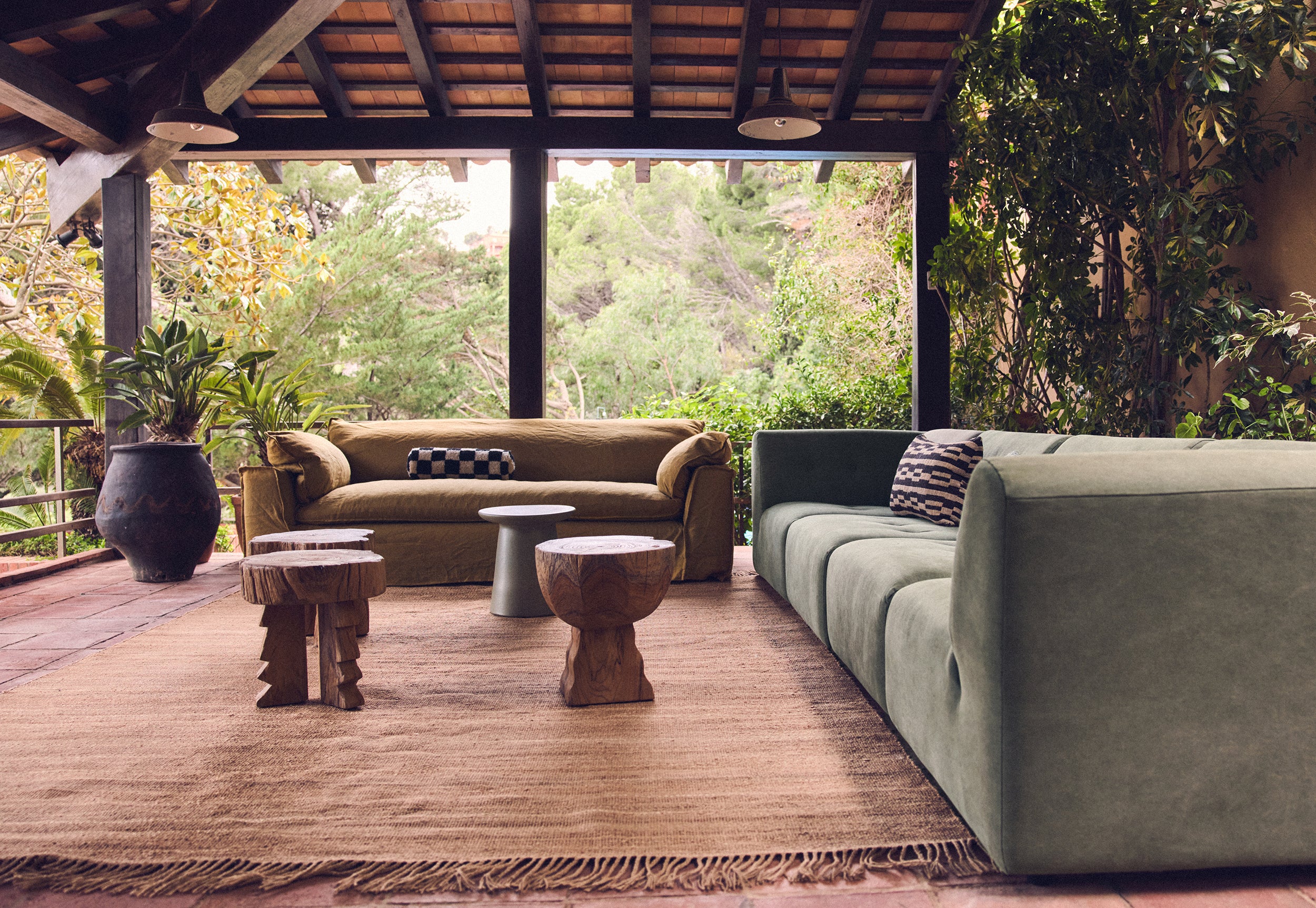 Nomad Couch: 244cm, Linen, Burnt Ochre - Image 4