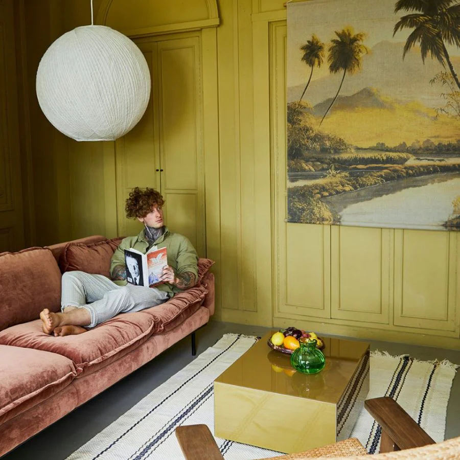 Retro Sofa: 2- Seats, Royal Velvet, Magnolia - Image 4