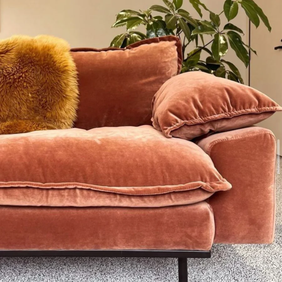 Retro Sofa: 2- Seats, Royal Velvet, Magnolia - Image 6